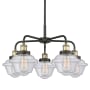 Innovations Lighting Oxford 5 Light 25" Wide Flush Mount Ceiling Fixture Black Antique Brass / Seedy