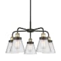 Innovations Lighting Cone 5 Light 25" Wide Chandelier Black Antique Brass / Seedy