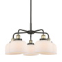 Innovations Lighting Bell 5 Light 26" Wide Chandelier Black Antique Brass / Matte White