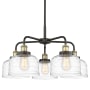 Innovations Lighting Bell 5 Light 26" Wide Chandelier Black Antique Brass / Clear Deco Swirl