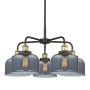 Innovations Lighting Bell 5 Light 26" Wide Chandelier Black Antique Brass / Plated Smoke