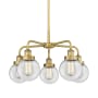 Innovations Lighting Beacon 5 Light 24" Wide Chandelier Brushed Brass / Clear
