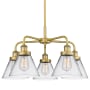 Innovations Lighting Cone 5 Light 26" Wide Chandelier Brushed Brass / Clear
