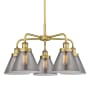 Innovations Lighting Cone 5 Light 26" Wide Chandelier Brushed Brass / Plated Smoke