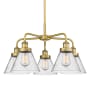 Innovations Lighting Cone 5 Light 26" Wide Chandelier Brushed Brass / Seedy