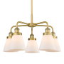 Innovations Lighting Cone 5 Light 25" Wide Chandelier Brushed Brass / Matte White