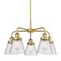 Innovations Lighting Cone 5 Light 25" Wide Chandelier Brushed Brass / Seedy