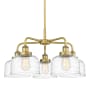Innovations Lighting Bell 5 Light 26" Wide Chandelier Brushed Brass / Clear Deco Swirl