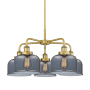 Innovations Lighting Bell 5 Light 26" Wide Chandelier Brushed Brass / Plated Smoke
