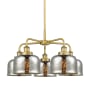 Innovations Lighting Bell 5 Light 26" Wide Chandelier Brushed Brass / Silver Plated Mercury