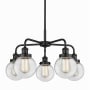 Innovations Lighting Beacon 5 Light 24" Wide Chandelier Matte Black / Clear
