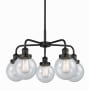 Innovations Lighting Beacon 5 Light 24" Wide Chandelier Matte Black / Seedy