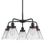 Innovations Lighting Cone 5 Light 26" Wide Chandelier Matte Black / Clear