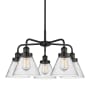 Innovations Lighting Cone 5 Light 26" Wide Chandelier Matte Black / Seedy