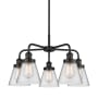 Innovations Lighting Cone 5 Light 25" Wide Chandelier Matte Black / Clear