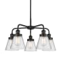 Innovations Lighting Cone 5 Light 25" Wide Chandelier Matte Black / Seedy