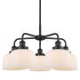 Innovations Lighting Bell 5 Light 26" Wide Chandelier Matte Black / Matte White