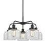 Innovations Lighting Bell 5 Light 26" Wide Chandelier Matte Black / Clear