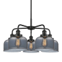 Innovations Lighting Bell 5 Light 26" Wide Chandelier Matte Black / Plated Smoke