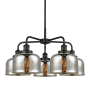 Innovations Lighting Bell 5 Light 26" Wide Chandelier Matte Black / Silver Plated Mercury