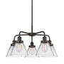 Innovations Lighting Cone 5 Light 26" Wide Chandelier Oil Rubbed Bronze / Clear