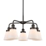 Innovations Lighting Cone 5 Light 25" Wide Chandelier Oil Rubbed Bronze / Matte White