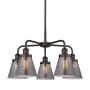 Innovations Lighting Cone 5 Light 25" Wide Chandelier Oil Rubbed Bronze / Plated Smoke