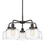Innovations Lighting Bell 5 Light 26" Wide Chandelier Oil Rubbed Bronze / Clear Deco Swirl