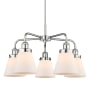 Innovations Lighting Cone 5 Light 25" Wide Chandelier Polished Chrome / Matte White
