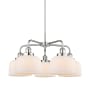 Innovations Lighting Bell 5 Light 26" Wide Chandelier Polished Chrome / Matte White