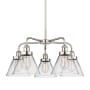 Innovations Lighting Cone 5 Light 26" Wide Chandelier Polished Nickel / Clear