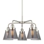 Innovations Lighting Cone 5 Light 25" Wide Chandelier Polished Nickel / Plated Smoke