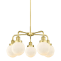 Innovations Lighting Beacon 5 Light 24" Wide Chandelier Satin Gold / Matte White