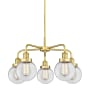 Innovations Lighting Beacon 5 Light 24" Wide Chandelier Satin Gold / Clear