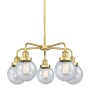 Innovations Lighting Beacon 5 Light 24" Wide Chandelier Satin Gold / Seedy