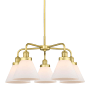 Innovations Lighting Cone 5 Light 26" Wide Chandelier Satin Gold / Matte White