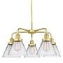 Innovations Lighting Cone 5 Light 26" Wide Chandelier Satin Gold / Clear