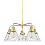 Innovations Lighting Cone 5 Light 26" Wide Chandelier Satin Gold / Seedy