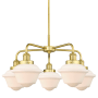 Innovations Lighting Oxford 5 Light 25" Wide Flush Mount Ceiling Fixture Satin Gold / Matte White