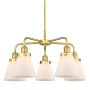 Innovations Lighting Cone 5 Light 25" Wide Chandelier Satin Gold / Matte White