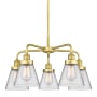 Innovations Lighting Cone 5 Light 25" Wide Chandelier Satin Gold / Clear