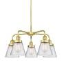 Innovations Lighting Cone 5 Light 25" Wide Chandelier Satin Gold / Seedy