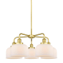 Innovations Lighting Bell 5 Light 26" Wide Chandelier Satin Gold / Matte White