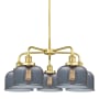 Innovations Lighting Bell 5 Light 26" Wide Chandelier Satin Gold / Plated Smoke