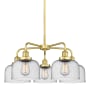 Innovations Lighting Bell 5 Light 26" Wide Chandelier Satin Gold / Seedy