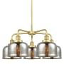 Innovations Lighting Bell 5 Light 26" Wide Chandelier Satin Gold / Silver Plated Mercury