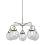 Innovations Lighting Beacon 5 Light 24" Wide Chandelier Satin Nickel / Seedy