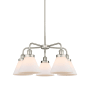 Innovations Lighting Cone 5 Light 26" Wide Chandelier Satin Nickel / Matte White