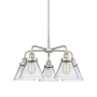 Innovations Lighting Cone 5 Light 26" Wide Chandelier Satin Nickel / Clear