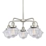 Innovations Lighting Oxford 5 Light 25" Wide Flush Mount Ceiling Fixture Satin Nickel / Clear